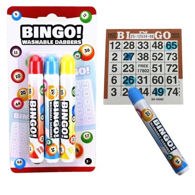 Bingo Marker 3 Stück Stifte zum Markieren Bingo Lotto 10mm breit