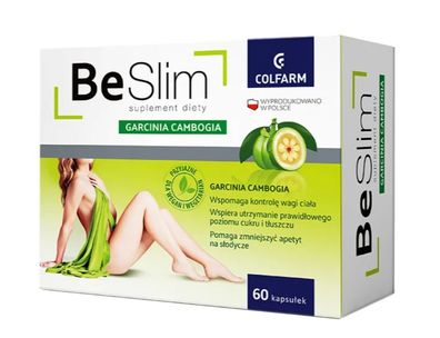 Be Slim Garcinia Cambogia Fettverbrenner Natural Gewichtsverlust HCA 60 Kapseln