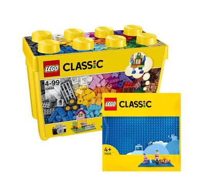 Lego® Set: 10698 große Bausteinebox + 11025 Bauplatte blau - neu, ovp