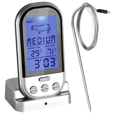 Grillthermometer Digitales Thermometer Kabellos Fleischthermometer für Grill Retoo