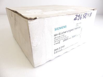 Siemens 3NA3 240 NH2 - Sicherungseinsätze 200A VPE: 3St. - ungebraucht!