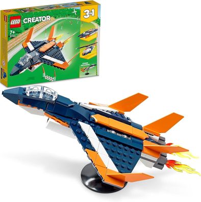 LEGO 31126 Creator 3-in-1 Überschalljet, Flugzeug, Hubschrauber & Boot, Bau-Set