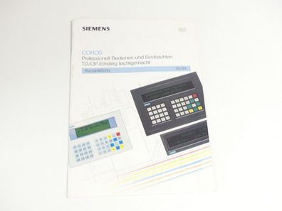 Siemens COROS Kurzanleitung 05/94 für Text Displays + Operator Panels