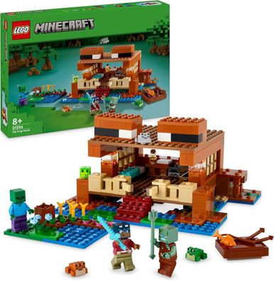 LEGO Minecraft Das Froschhaus, Spielzeug-Haus mit Figuren inkl. Zombie, Schleim