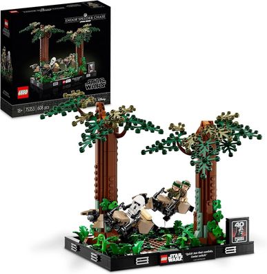 LEGO 75353 Star Wars Verfolgungsjagd auf Endor – Diorama Set, Spielzeug Kinder