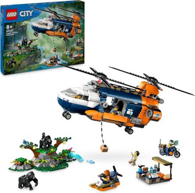 LEGO City Dschungelforscher-Hubschrauber, Abenteuer-Spielset, Kinder, Spielzeug