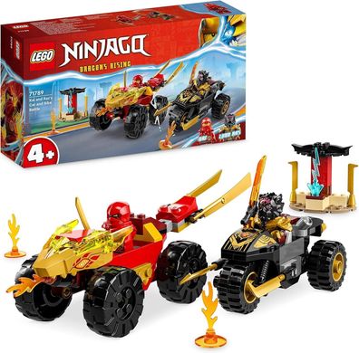 LEGO Ninjago Verfolgungsjagd Set mit Kais Flitzer und Ras' Motorrad, Spielzeug