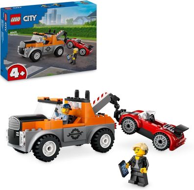 LEGO City Abschleppwagen mit Sportauto, Spielzeug-Auto für Jungen und Mädchen