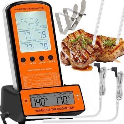 Fleischthermometer Digitales LCD Grill-Thermometer Grillschweine BBQ Retoo