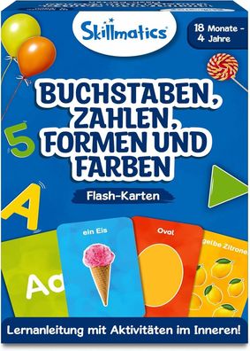 Dicke Flash-Karten für Kleinkinder von Skillmatics - Buchstaben, Zahlen, Formen