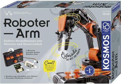 KOSMOS 620028 Roboter-Arm, Modellbausatz für elektrischen Roboterarm, Kinder