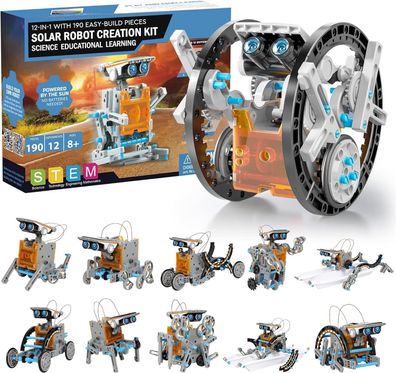 Solar Roboter Bausatz für Kinder STEM Experimente 190 teiliges Lernspielzeug