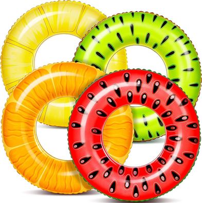 Sloosh 4 Pack aufblasbare Schwimmring, Schwimmreifen groß, Aufblasbar Strand