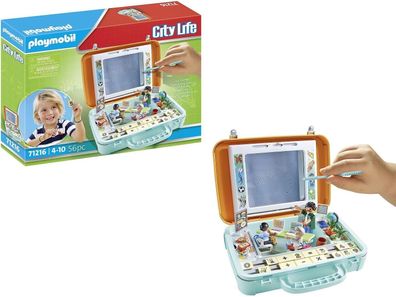 Playmobil City Life 71216 Lernkoffer, Exklusivartikel, Matheaufgaben und Tafel