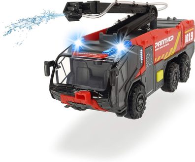 Dickie Toys Flughafen-Feuerwehr Auto von Rosenbauer beweglicher Löscharm, Kinder