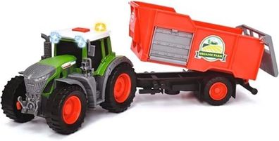 Dickie Toys - Fendt Traktor mit Anhänger (26 cm) - Traktor-Spielzeug für Kinder