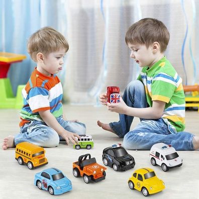 RuiDaXiang, Metall Zurückziehen Kinder-Spielzeug-Autos,8 Pack Mini Die Cast