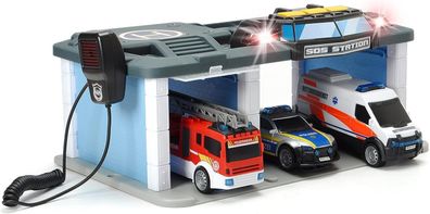 Dickie Toys SOS Rettungsstation Polizei, Feuerwehr & Krankenwagen (31x22x16 cm)