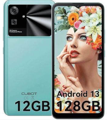 Cubot Note 21 - 6,56", 128GB ROM, 12GB RAM, 50 MP, Android 13, Grün, Neu