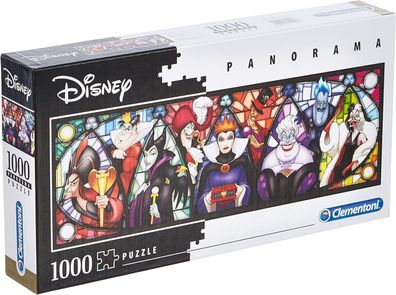 Clementoni 39516 Disney Villains – Puzzle 1000 Teile, Panorama Puzzle für Kinder