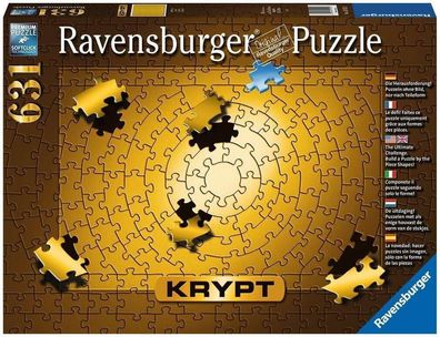 Ravensburger Puzzle, Krypt Puzzle Gold, Schweres Puzzle für Erwachsene, 631-tlg