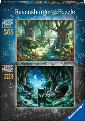 Ravensburger EXIT Puzzle - Das Wolfsrudel / Der magische Wald - 2x Exit Puzzle