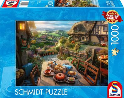 Schmidt Spiele 59763 Fréhstéck mit Aussicht, 1000 Teile Puzzle, bunt, Erwachsene