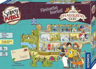 KOSMOS 698690 Story Puzzle Die Schule der magischen Tiere - 200 Teile, Kinder