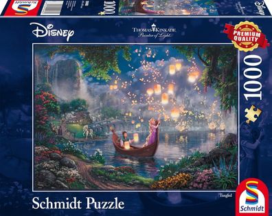 Schmidt Spiele 59480 Thomas Kinkade, Disney, Rapunzel, 1000 Teile Puzzle Kinder