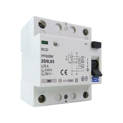 SEZ Fi-Schalter 25A 30mA 2P 10kA TYP B RCD/ RCCB FI-Schutzschalter 8842