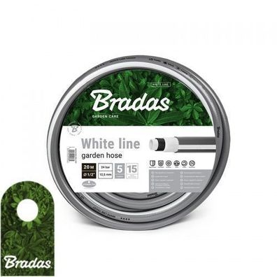 5 Lagig Schlauch 5/8" 50m Gartenschlauch Wasserschlauch WHITE LINE BRADAS