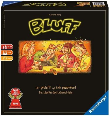 Ravensburger 27223 - Bluff, Partyspiel fér 2-6 Spieler, Wérfelspiel, fér Familie