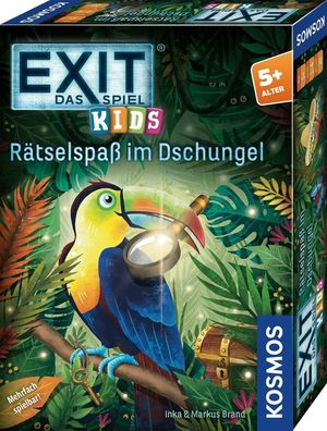 KOSMOS 683375 EXIT Das Spiel Kids Rätselspaß im Dschungel, Rätselspiel, 5 Jahren