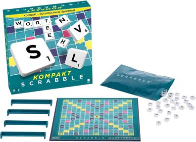 Mattel Games Scrabble Kompakt Brettspiele, Spiele zum Reisen für die Familie