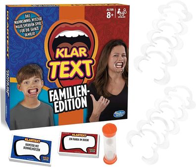 Hasbro C3145100 Klartext Familien-Edition, Partyspiel mit Lachgarantie, Spiel