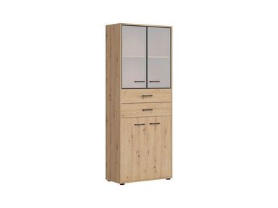 Highboard Space Office x 80 x 202,5 cm | Schwarz