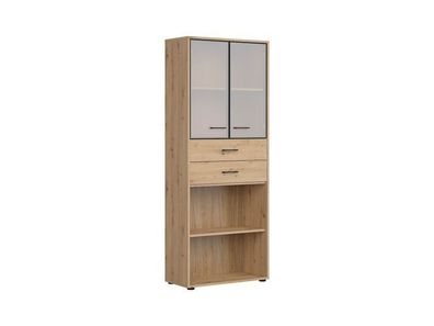 Highboard Space Office x 80 x 202,5 cm | Schwarz