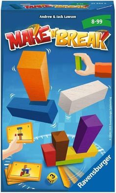 Ravensburger 23444 - Make 'n' Break, Mitbringspiel für 2-4 Spieler, Kinder-Spiel