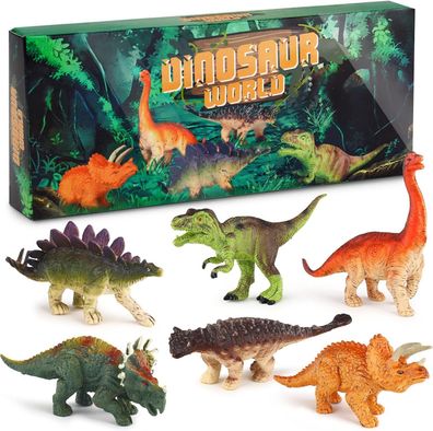 Sanlebi 6x Dinosaurier Figuren Spielzeug Realistisches Dino Set Mini, Kinder