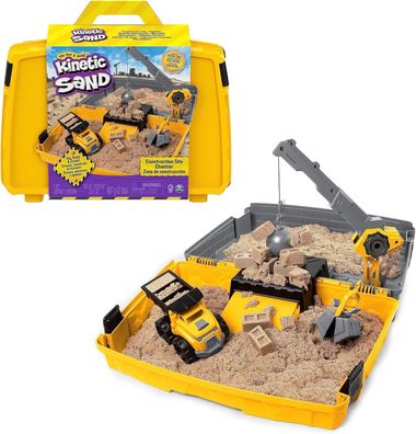 Kinetic Sand Baustellen Koffer - mit 907 g original magischem kinetischem Sand