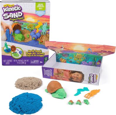 Kinetic Sand Project Planet Schildkröten Spielset - mit 396 g Sand, Schildkröten