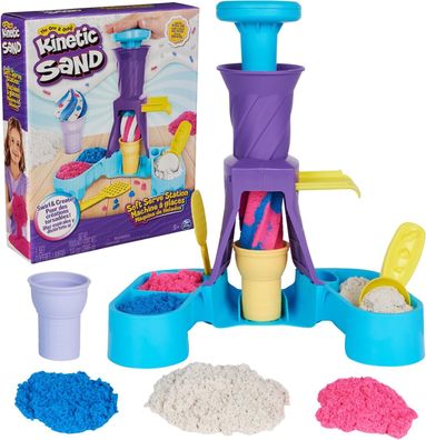 Kinetic Sand Softeis Station - mit 396 g original magischem Sand in DREI Farben