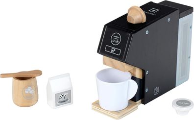 Theo Klein 7401 Electrolux Kaffeemaschine, Holz | Inkl. Tasse, Kapseln, Milch