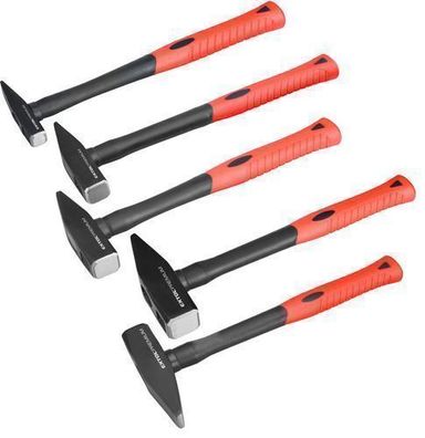 Hammersatz Schlosserhammer Satz 5-tlg Fiberglas 100g 300g 500g 800g 1000g