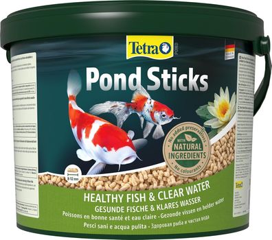 Tetra Pond Sticks - Fischfutter für alle Teichfische, 10 Liter Eimer, Futter