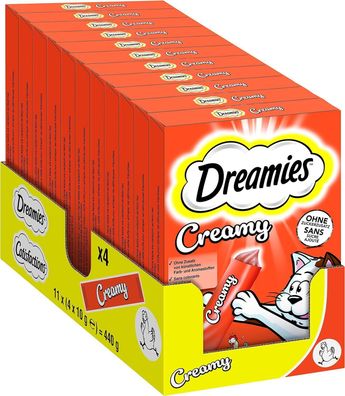 Dreamies Katzenleckerlis Creamy Snacks mit Huhn cremiger Geschmack 44 Beutel 10g