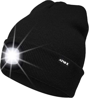 ATNKE LED Light Up Beanie Hat, Rechargeable USB Running Beanie with Extremely Bright