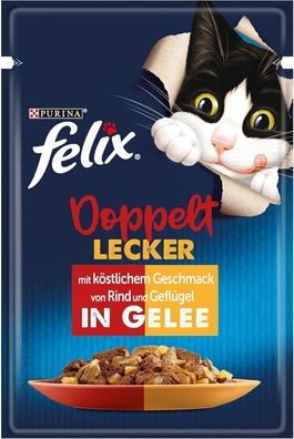 FELIX So gut wie es aussieht Katzen-Nassfutter Gelee mit Rind & Geflügel 26x 85g