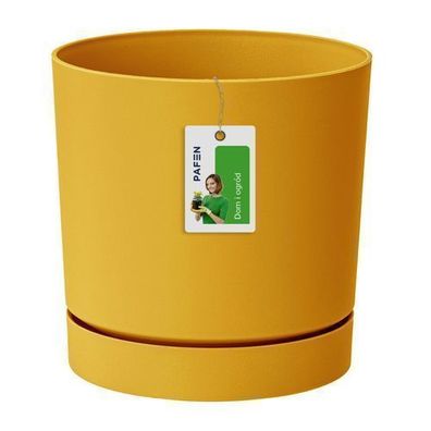 Blumentopf Blumenkübel mit Untersetzer Rund Mustard 0,7 l