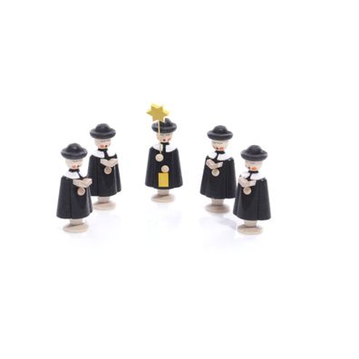 Tischdeko Kurrendefiguren 5 Figuren Schwarz Höhe ca 5 cm NEU Kurrendesänger